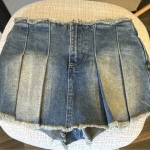 Fashion Nova Blue Denim Skirt